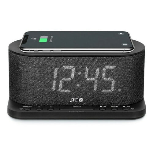Clock-Radio with Wireless Charger SPC 4582N 4,3" LED USB Black